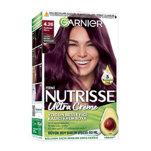 Garnier Nutrisse Yoğun Besleyici Kalıcı Krem Saç Boyası - Patlıcan Moru 4,26 - 1
