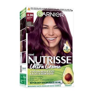 Garnier Nutrisse Yoğun Besleyici Kalıcı Krem Saç Boyası - Patlıcan Moru 4,26 - 2