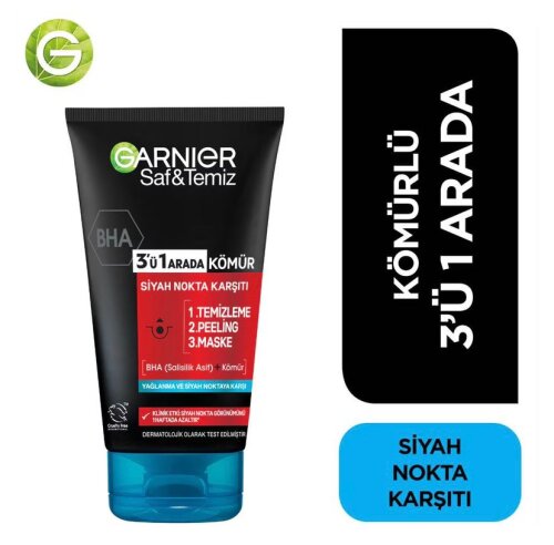 Garnier Saf & Temiz Siyah Nokta Karşıtı Kömürlü 3'ü 1 arada 150 ml - 1