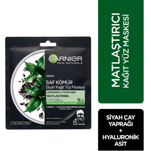 Garnier Skin Natural Kağıt Maske Siyah Matlaştırıcı - 1