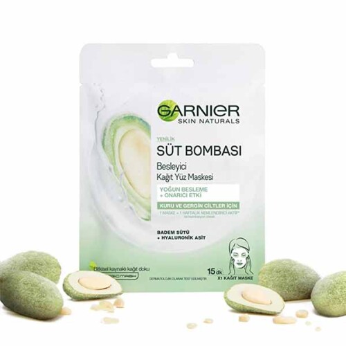 Garnier Süt Bombası Besleyici Kağıt Yüz Maskesi - Kuru ve Gergin Ciltler - 5
