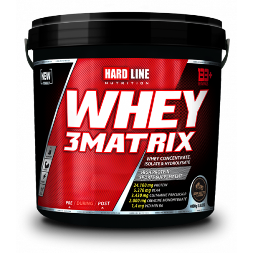 Hardline Nutrition Whey 3 Matrix Çikolatalı 4000 gr - 1