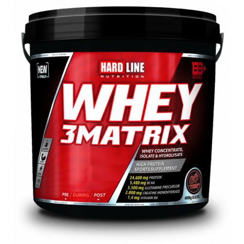 Hardline Nutrition Whey 3 Matrix Çilek 4000 gr - 1