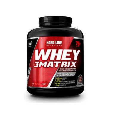 Hardline Whey 3 Matrix Çilekli 2300 gr - 1