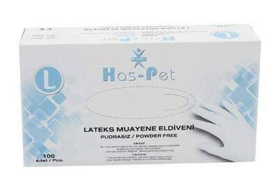 Has-Pet Large Pudrasız Lateks Muayene Eldiveni 100 Adet - 1