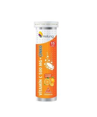 Heilung Vitamin C 500 mg Çinko 15 Efervesan Tablet - 1