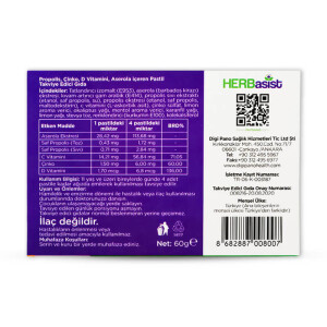 Herbasist Propolis Çinko & Vitamin D & Aserola 24 Pastil - 2