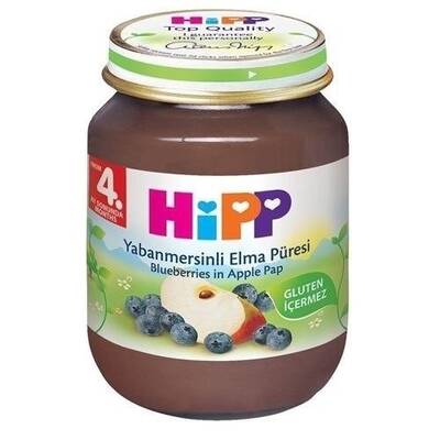 Hipp Organik Yabanmersinli Elma Püresi Kavanoz Maması 125 gr - 1