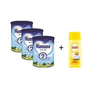 Humana 2 Devam Sütü 350 gr 3'lü Set Alana 100 ml Dalin Şampuan Hediye - 1