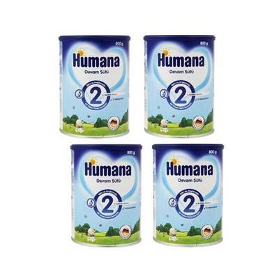 Humana 2 Devam Sütü 800 gr Metal Kutu 4'lü Paket - 1