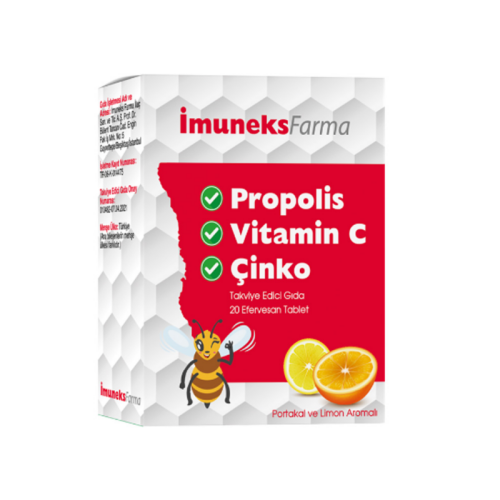 Imuneks Farma Propolis Vitamin C Çinko 20 Efervesan Tablet - 1