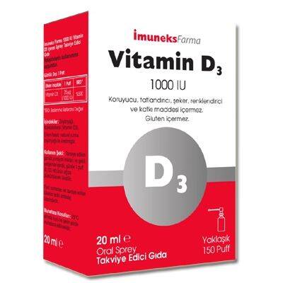 İmuneks Vitamin D3 1000 IU Sprey 20 ml - 1