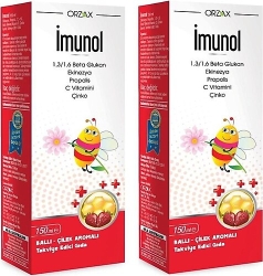 İmunol Ballı Çilek Aromalı Şurup 150 ml 2 li