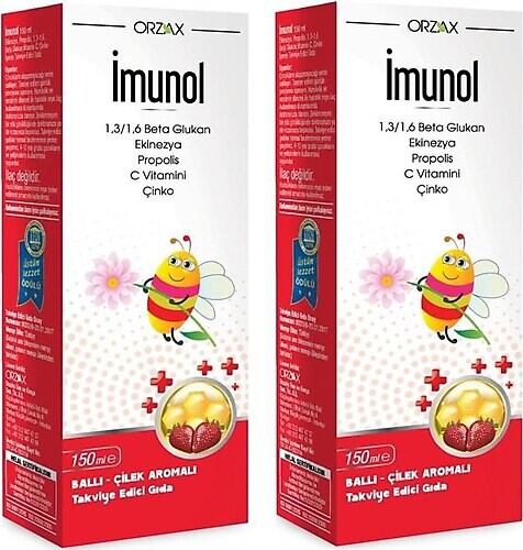 İmunol Ballı Çilek Aromalı Şurup 150 ml 2 li - 1