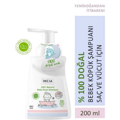 Incia %100 Doğal Bebek Köpük Şampuanı 200ml - 1