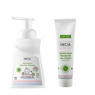 Incia %100 Doğal Bebek Köpük Şampuanı 200ml+ Pişik Önleyici Jel Krem 60ml - 1