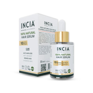 Incia %100 Doğal Saç Bakım Serumu Saç Dökülmesi Önleyici Antioksidan 10 Değerli Yağ 30 ml