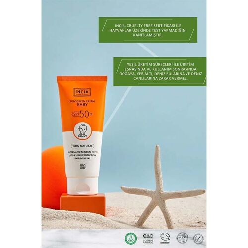 Incia Baby %100 Doğal Güneş Kremi SPF50 50 ml - 7