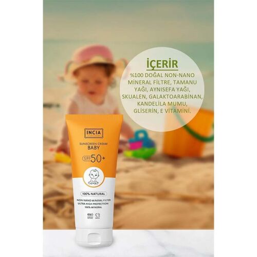 Incia Baby %100 Doğal Güneş Kremi SPF50 50 ml - 4