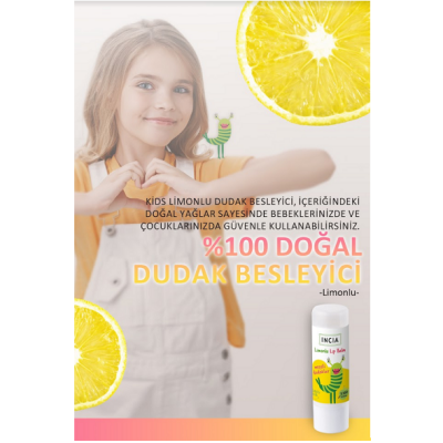 Incia Çocuklar İçin Limonlu Dudak Besleyici 6 gr - 5