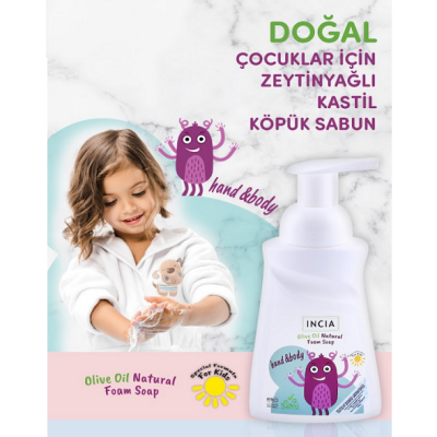 Incia Çocuklar İçin Zeytinyağlı Köpük Sabun 200 ml - 4