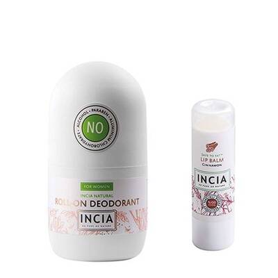 Incia Doğal Roll-On Deodorant Kadınlar İçin 50 ml + Incia Tarçınlı Dudak Besleyici 6 gr - 1