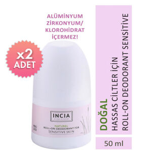 Incia Hassas Ciltler İçin Doğal Roll-On Deodorant 50 ml 2'li
