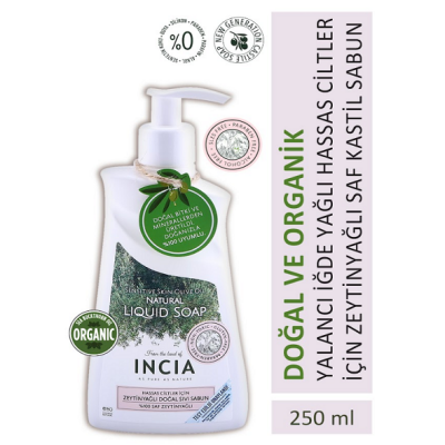 Incia Hassas Ciltler İçin Zeytinyağlı Doğal Sıvı Sabun 250 ml - 1