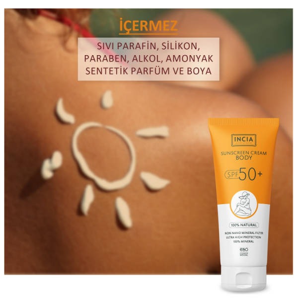 Incia Vücut İçin %100 Doğal Güneş Kremi SPF50+ 150 ml - 2