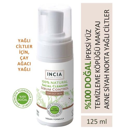 INCIA Yağlı Ciltler İçin Doğal Yüz Temizleyici 125 ml - 1
