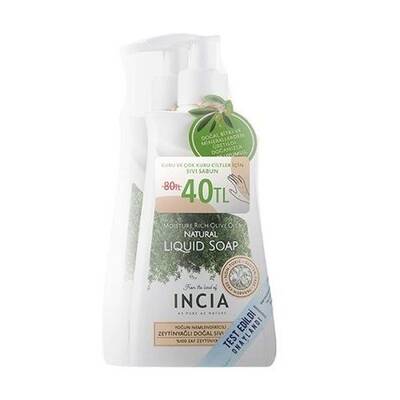 Incia Yoğun Nemlendiricili Doğal Zeytinyağlı Sıvı Sabun 250 ml 2'li paket - 1