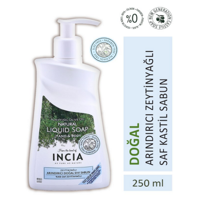 Incia Zeytinyağlı Arındırıcı Doğal Sıvı Sabun 250 ml - 1