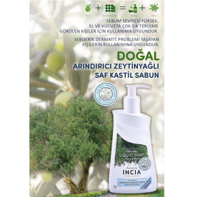 Incia Zeytinyağlı Arındırıcı Doğal Sıvı Sabun 250 ml - 2