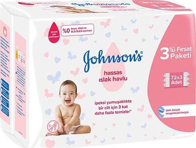 Johnson's Baby Islak Mendil Hassas 72'li - 3'lü Fırsat Paketi - 1