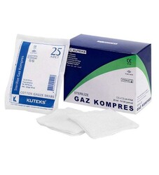 Kuteks Steril Gaz Kompres 7,5cm x 7,5cm 25'li