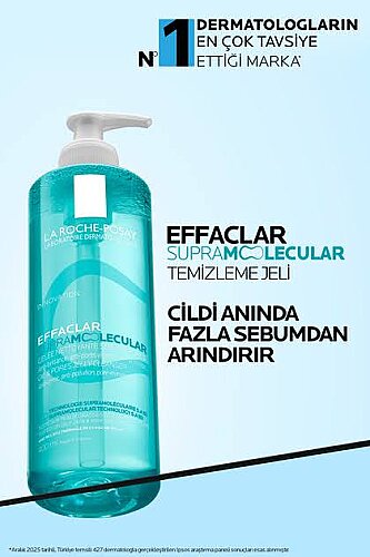 La Roche Posay Effaclar Supramolecular Yağlı Ciltler için Temizleme Jeli 400ml - 3