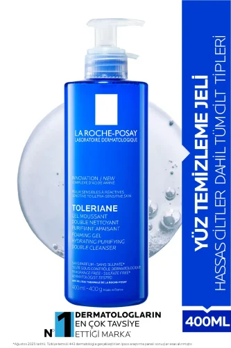 La Roche Posay Toleriane Hassas Ciltler Dahil Tüm Ciltler İçin Temizleme Jeli 400 ml - 1