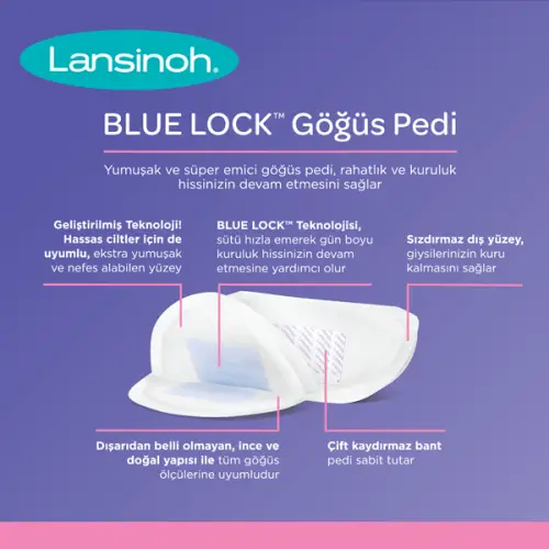 Lansinoh Blue Lock Göğüs Pedi 60 Adet - 3