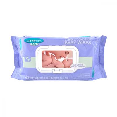 Lansinoh Clean & Condition Baby Wipes x80 (Temizleme ve Bakım Mendili) - 1