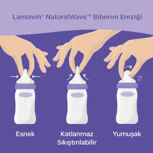 Lansinoh Natural Wave Yavaş Akışlı Biberon Emziği 2 Adet - 4