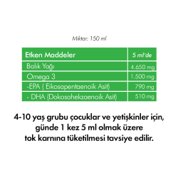 Lectus Kids Kral Şakir Elma Aromalı Balık Yağı 150 ml - 2