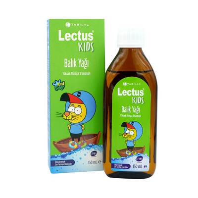 Lectus Kids Kral Şakir Elma Aromalı Balık Yağı 150 ml - 1