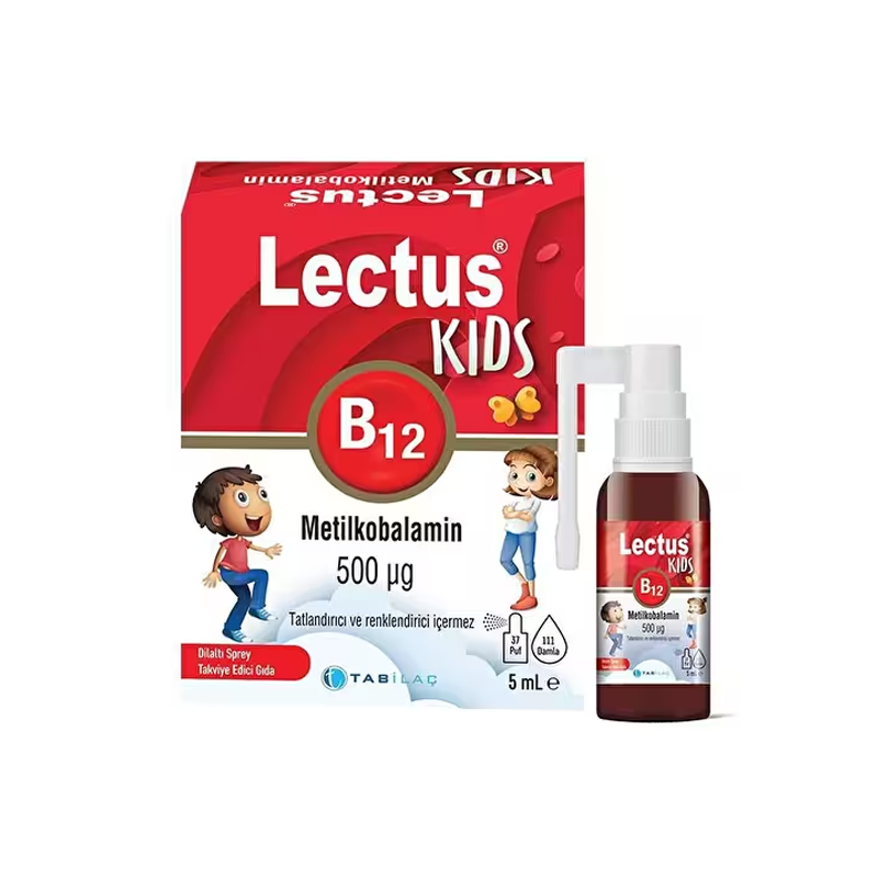 Lectus Metilkobalamin Kids B12 Dil Altı Sprey 5 ml