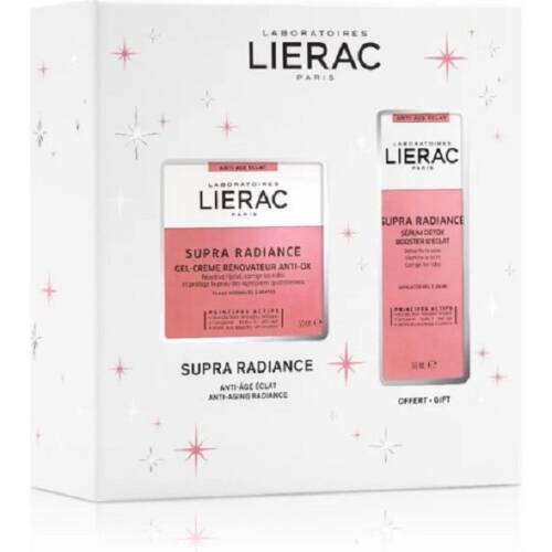 Lierac Supra Radiance Cream Antioksidan Etkili Jel Krem 50 ml + Supra Radiance Detoks Etkili Serum 30 ml - 1