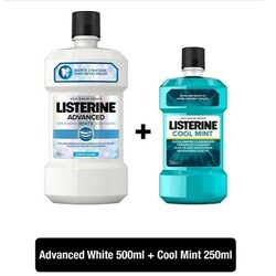 Listerine Advanced White 500 ml + Listerine Cool Mint 250 ml
