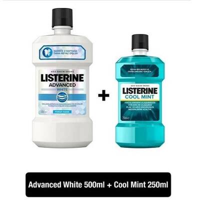 Listerine Advanced White 500 ml + Listerine Cool Mint 250 ml - 1