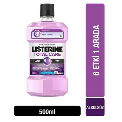 Listerine Total Care Zero Hafif Nane Aromalı Ağız Bakım Suyu Sıfır Alkol 500 ml - 1