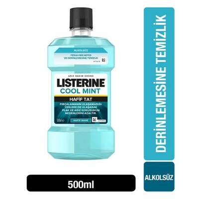 Listerine Zero Hafif Nane Aromalı Ağız Bakım Suyu Sıfır Alkol 500 ml - 1