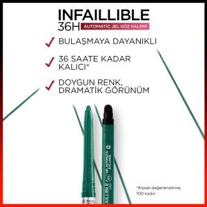 L'Oréal Paris İnfaillable Automatic Jel Göz Kalemi Zümrüt Yeşili - 3