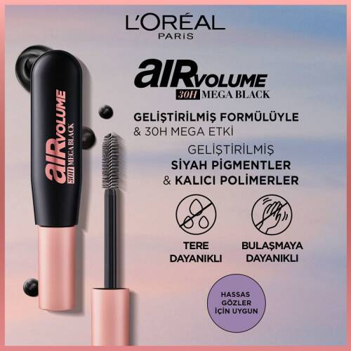 L'Oreal Paris Air Mega Volume Maskara Ekstra Siyah - 4